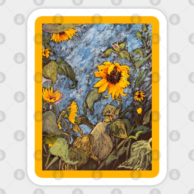 Shy Sunflowers Sticker by Peaceful Pigments